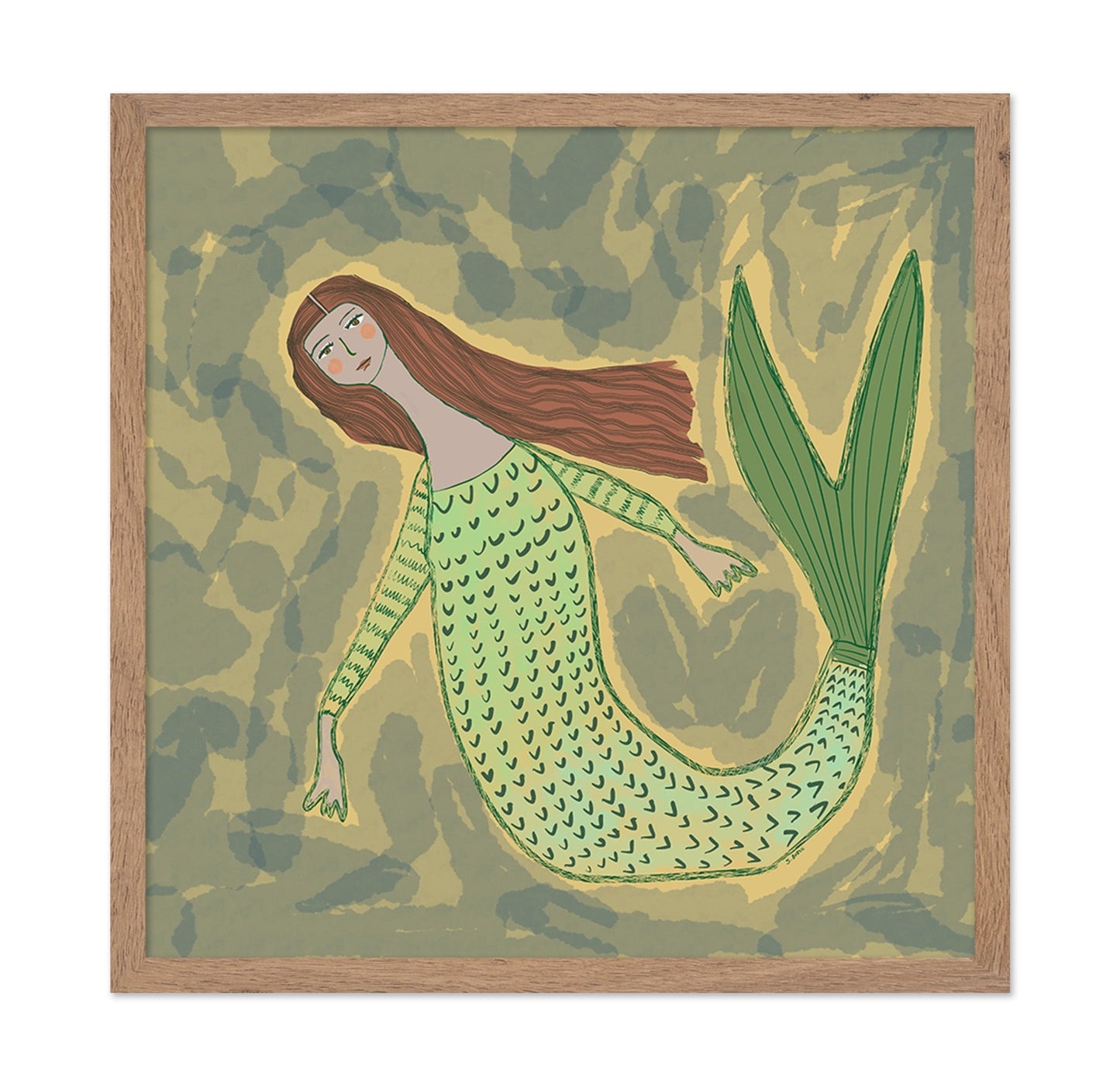 Green Mermaid Girl