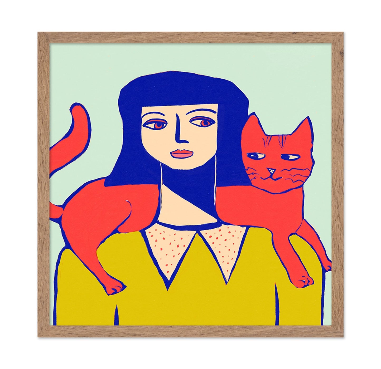 Woman With Red Cat