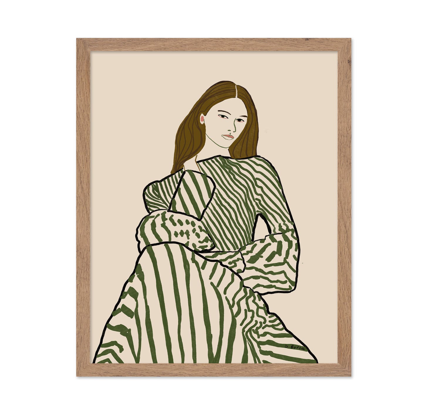 Striped Fashion Woman