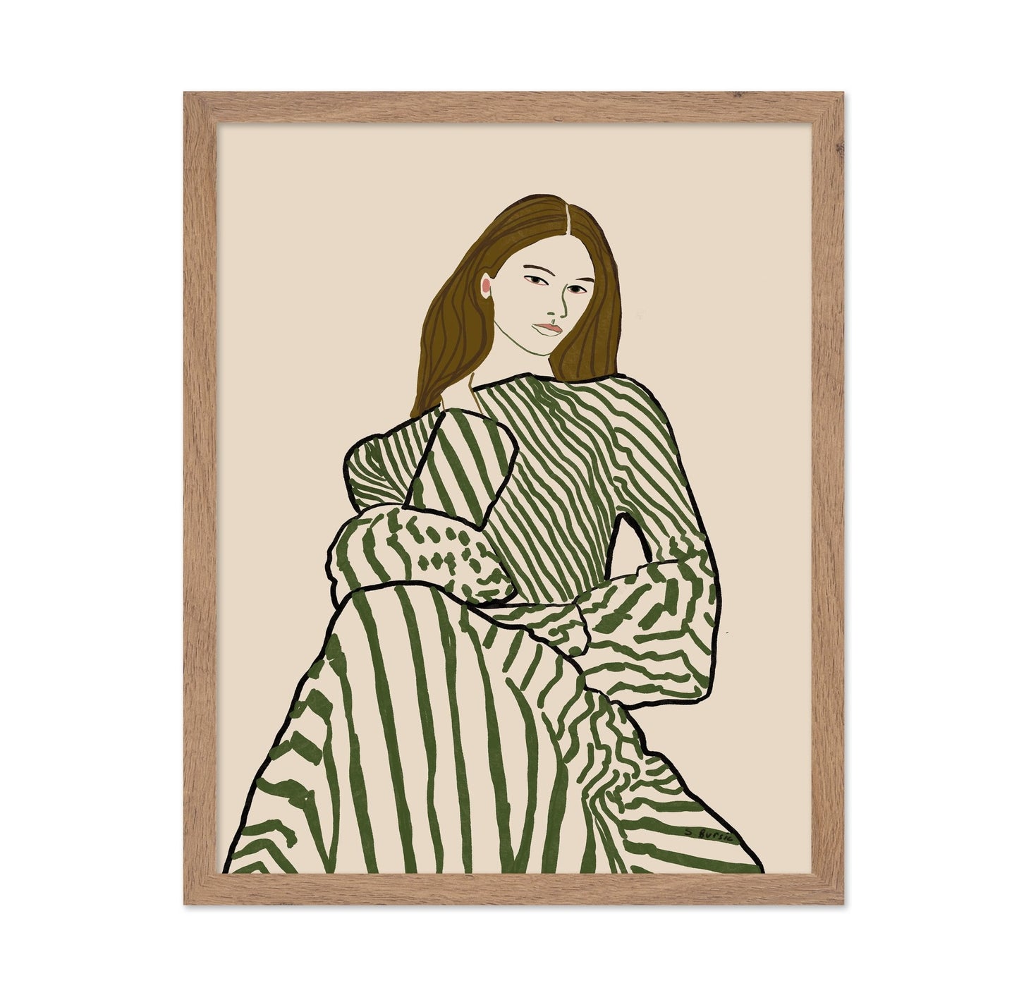 Striped Fashion Woman
