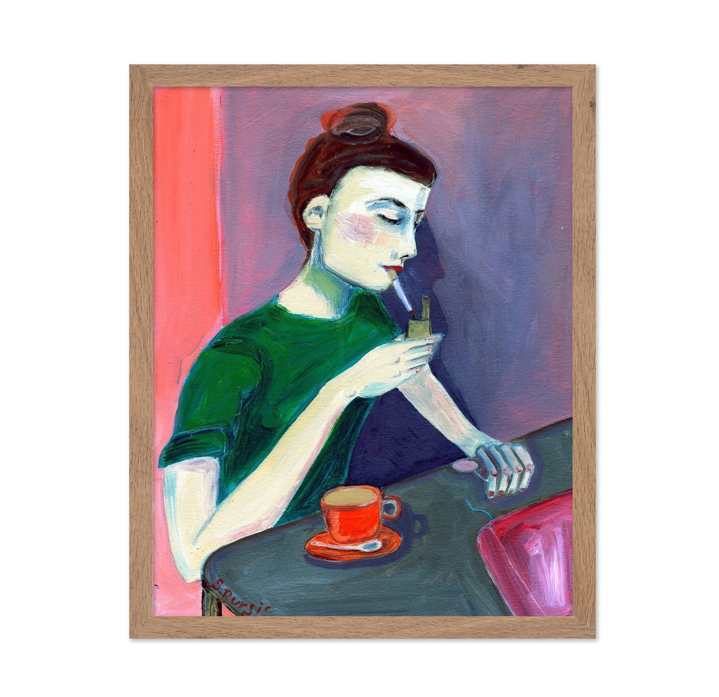 Woman Smoking Coffee