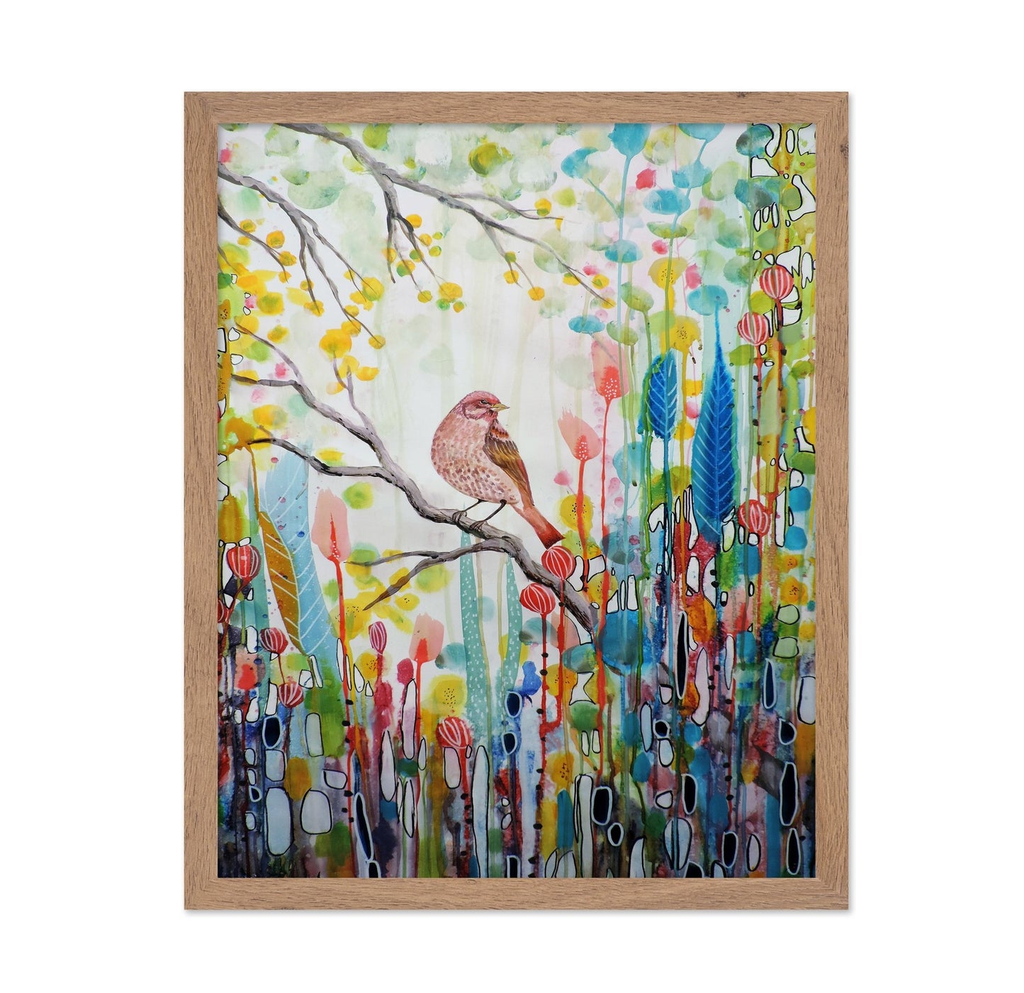 Bird On Colorful Branch