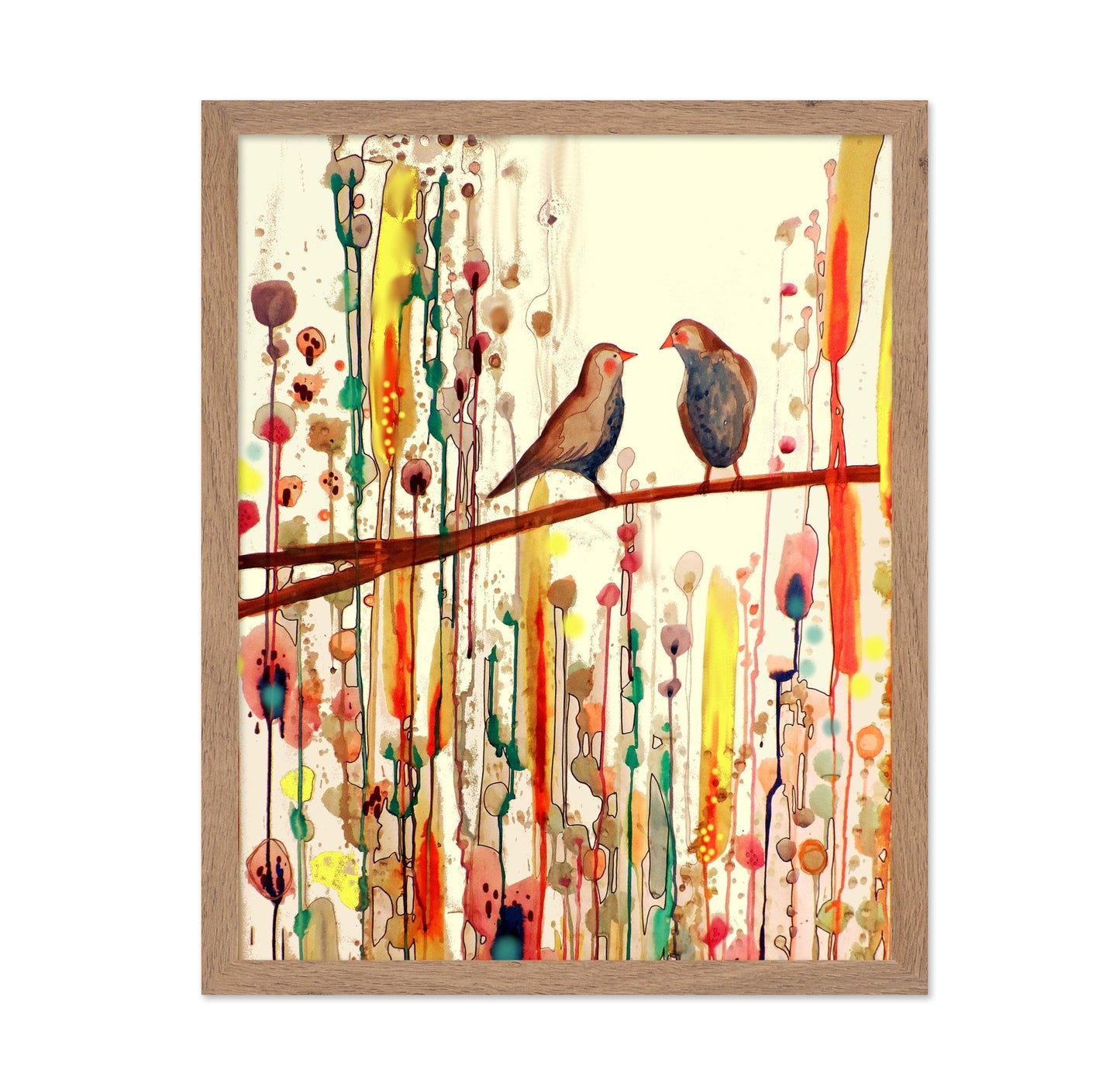 Quiet Birds On Branch