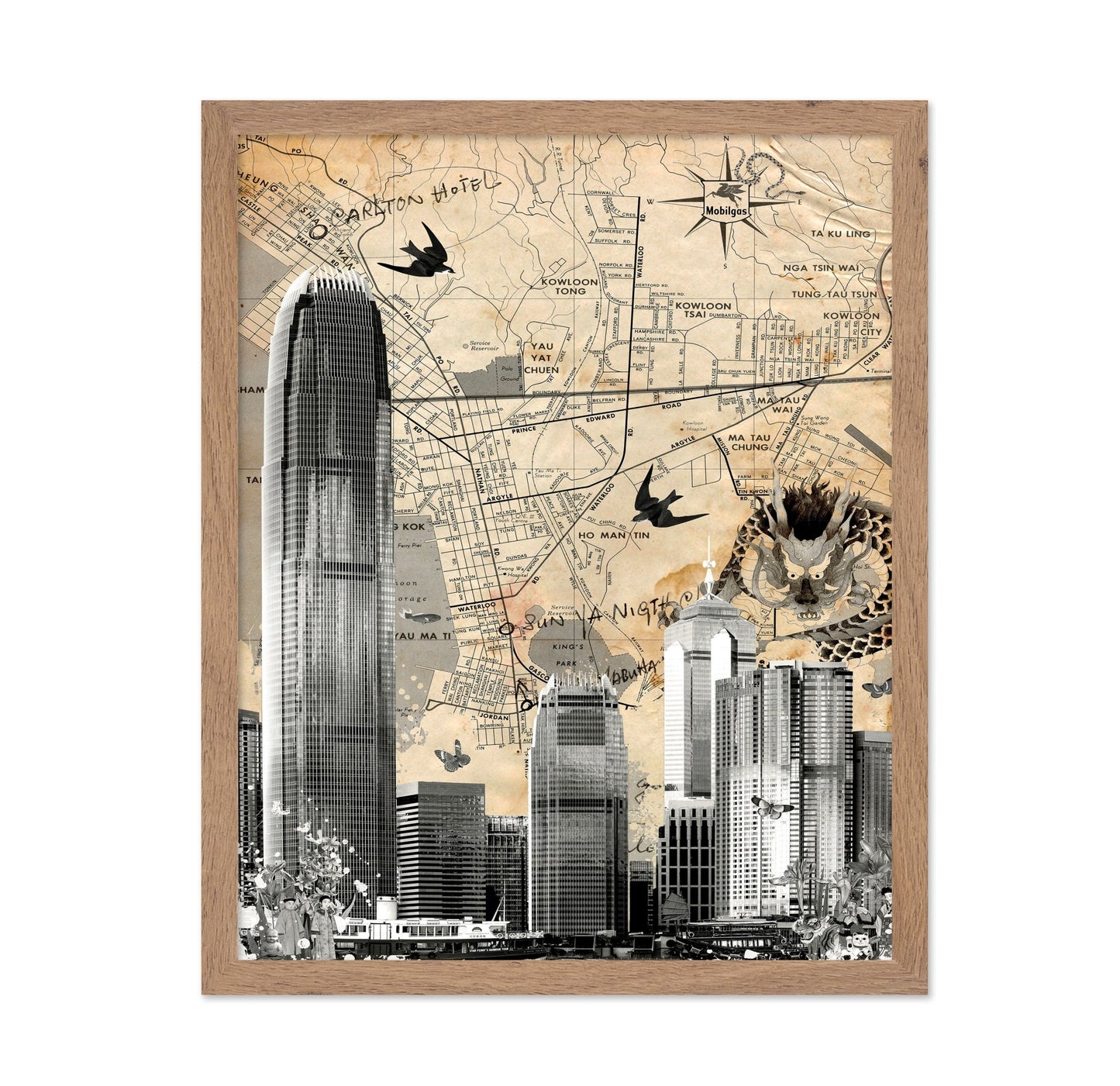 Hong Kong Skyline Map