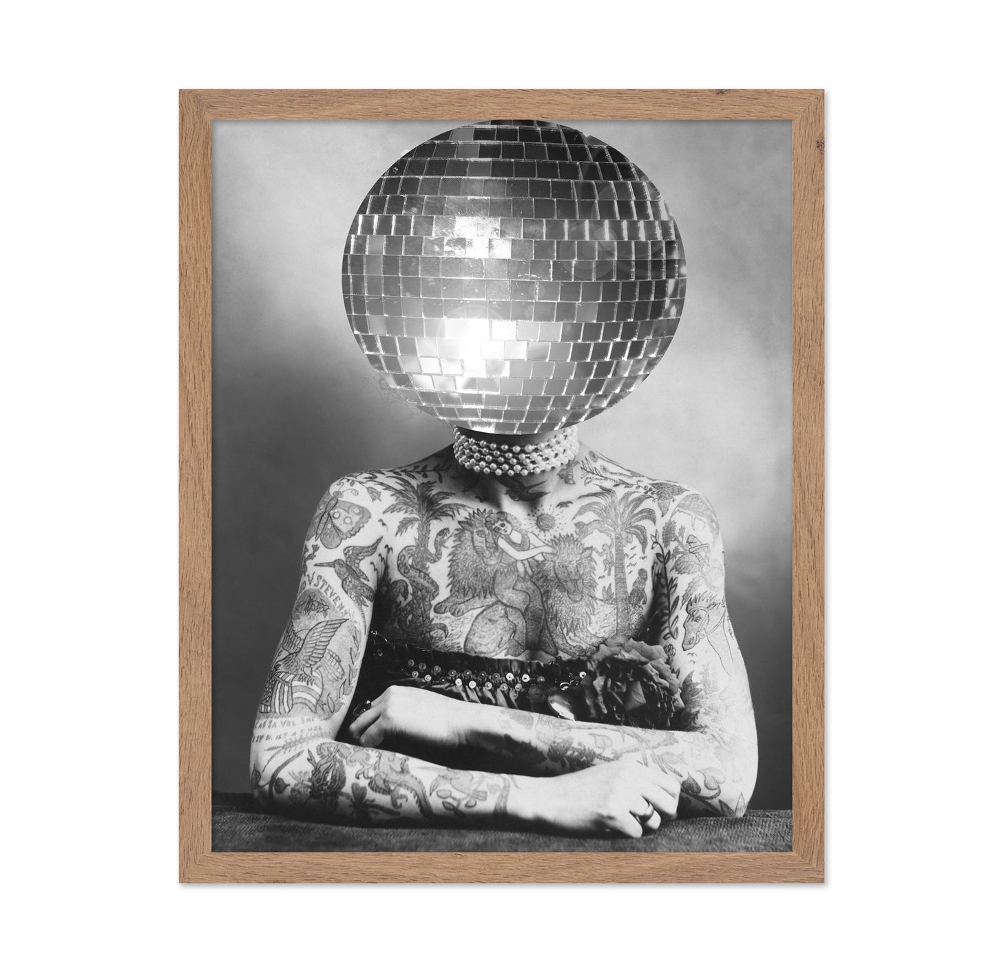 Disco Head Tattoo Woman