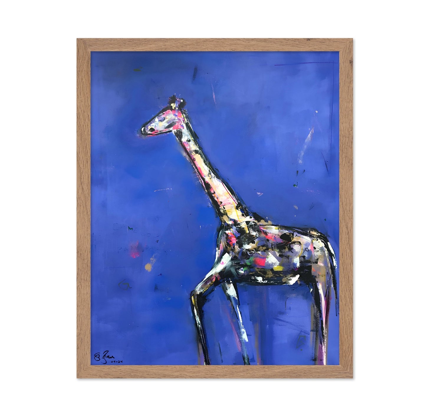 Abstract Giraffe Blue