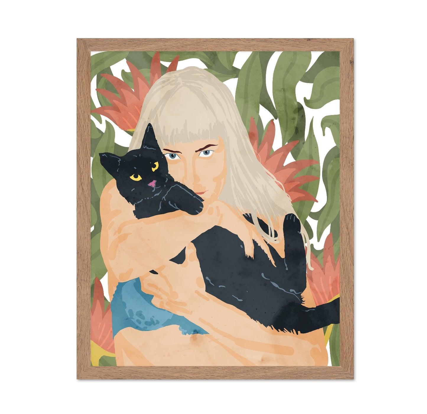 Woman With Black Cat No3