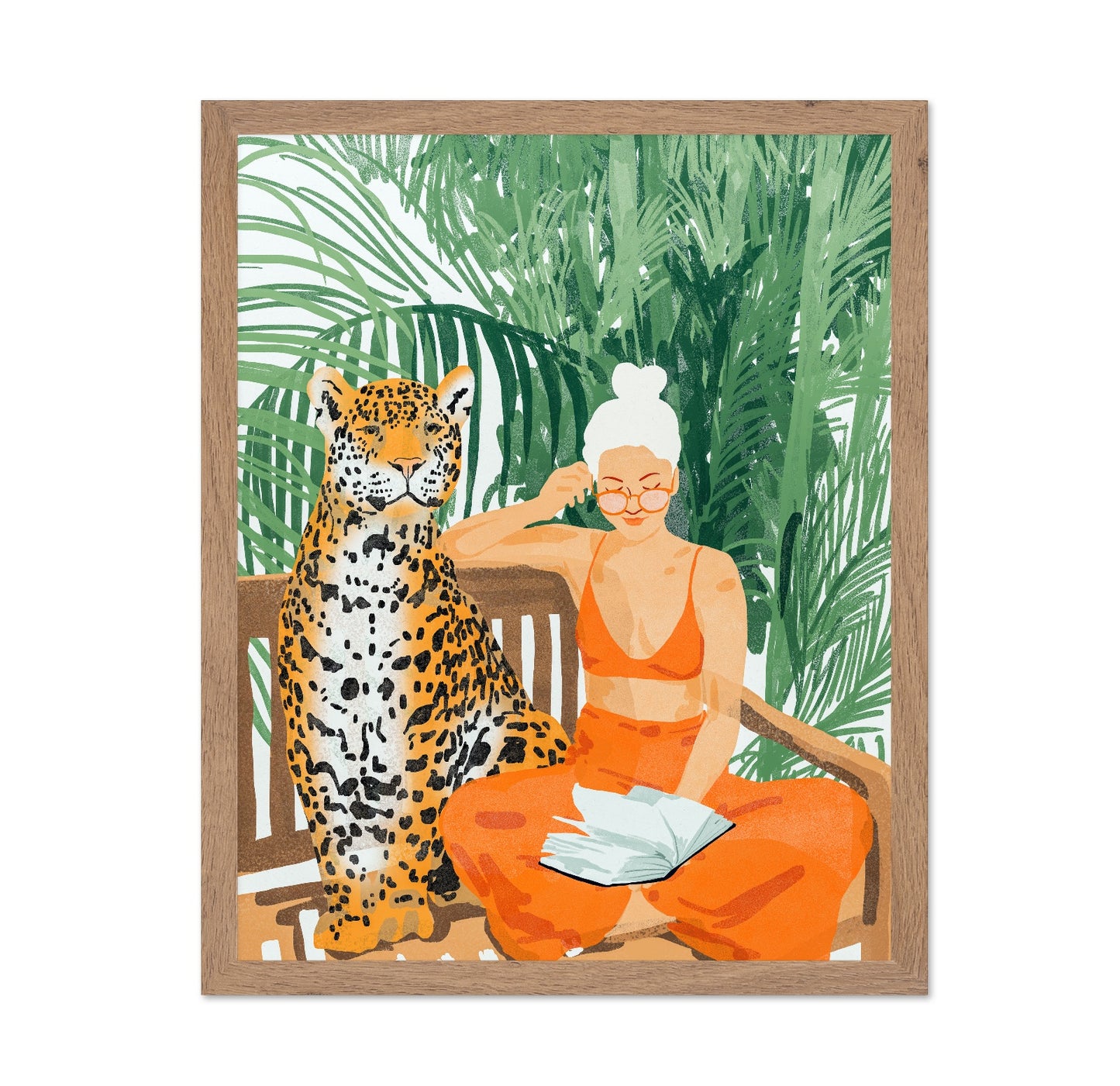 Woman With Leopard Reading
