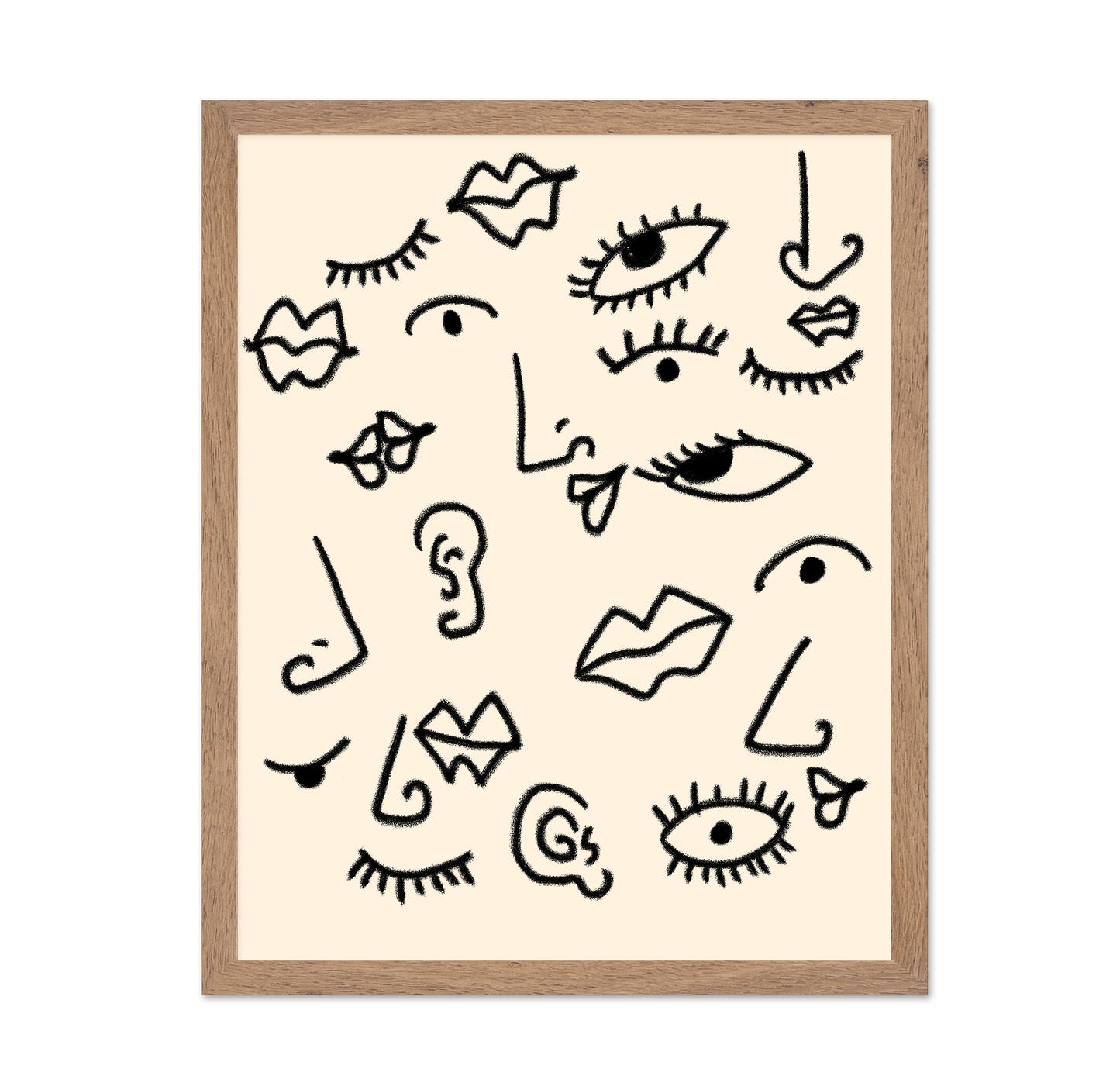 Abstract Faces Sketch Pattern
