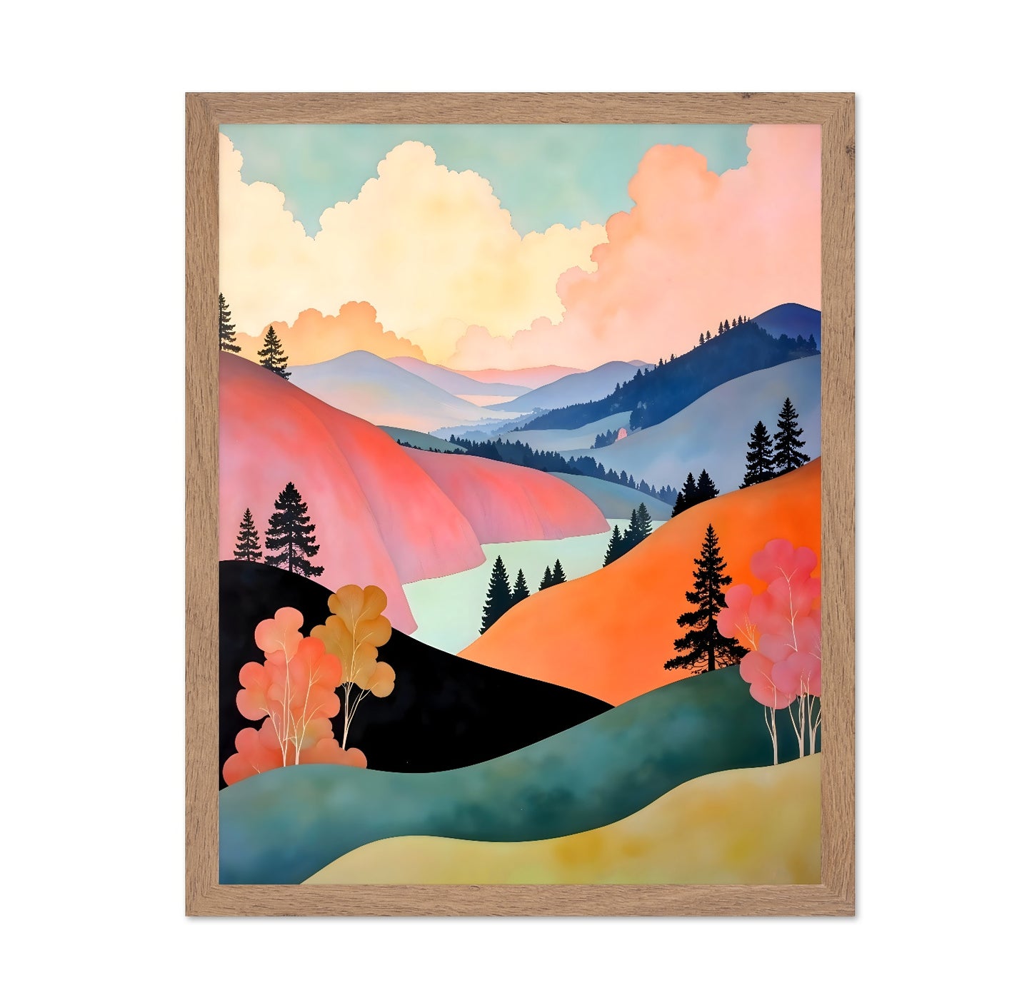 Pastel Mountain Valley