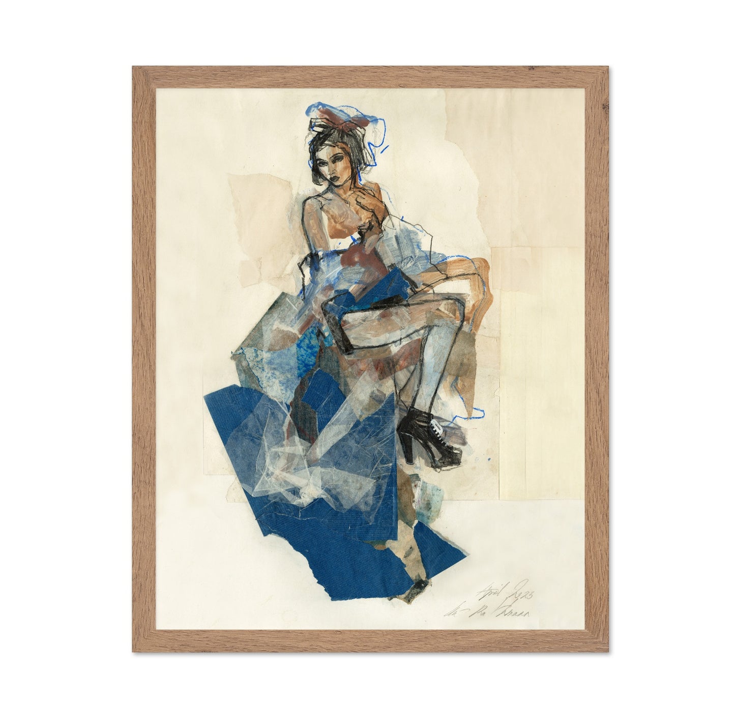 Blue Collage Fashion Pose