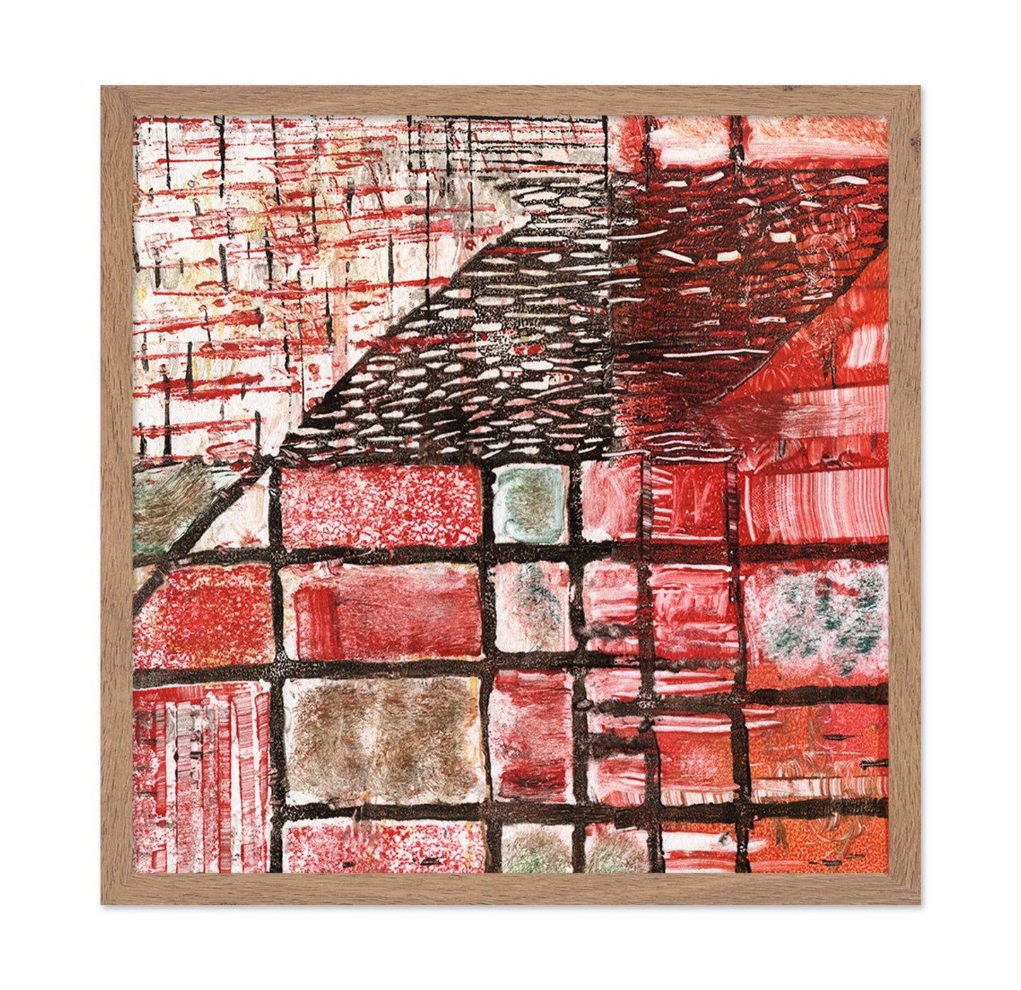 Red Abstract Grid