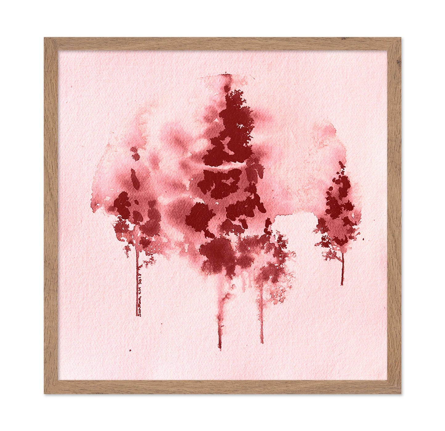 Crimson Tree Silhouettes