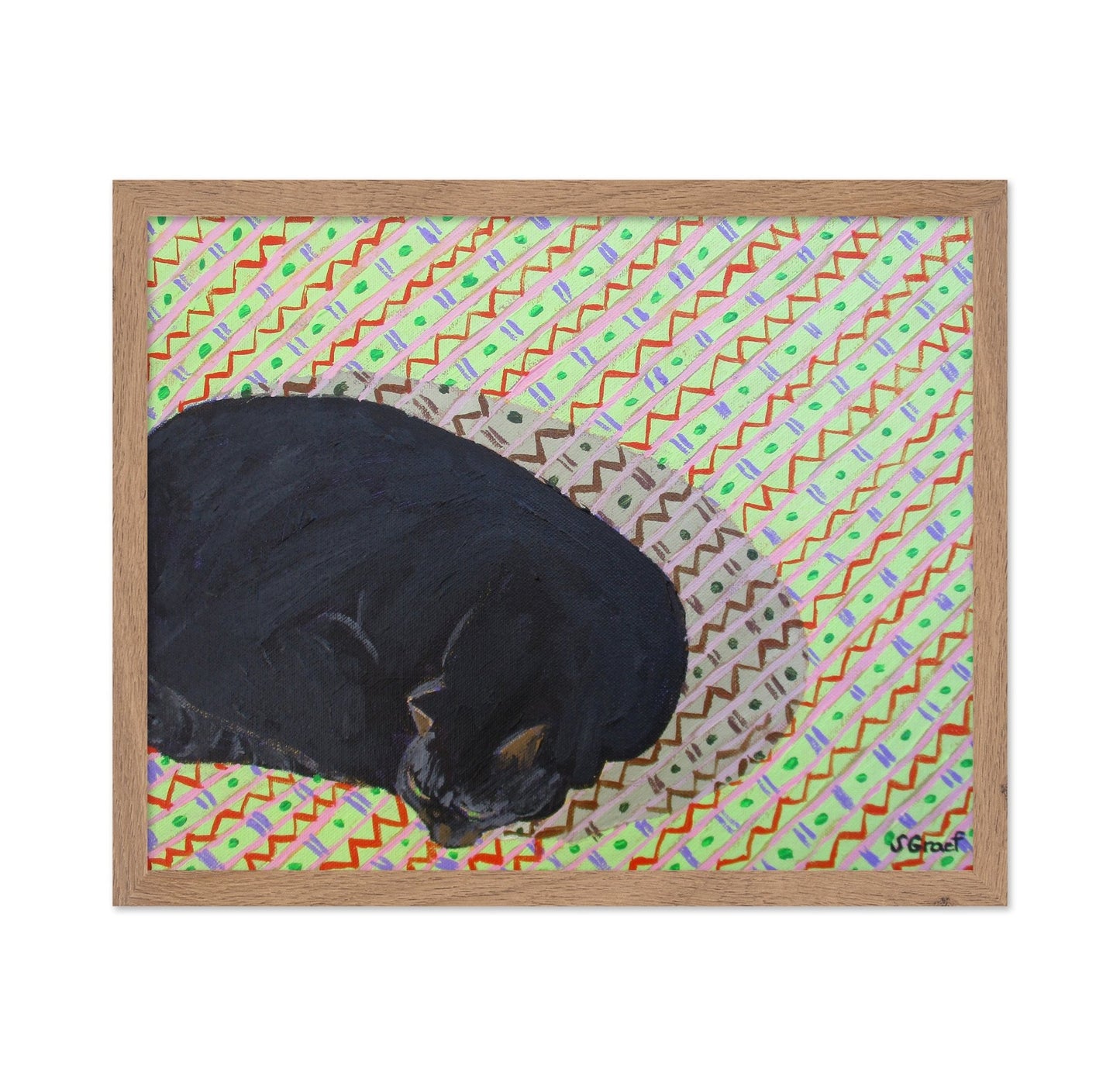 Sleeping Black Cat Pattern