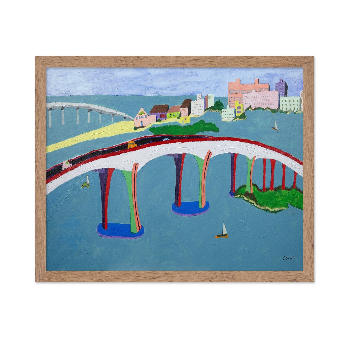 Colorful Coastal Bridge City