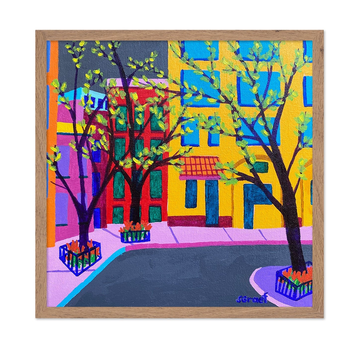 Colorful City Trees