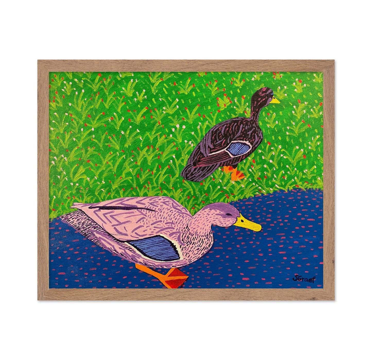 Ducks By Pond