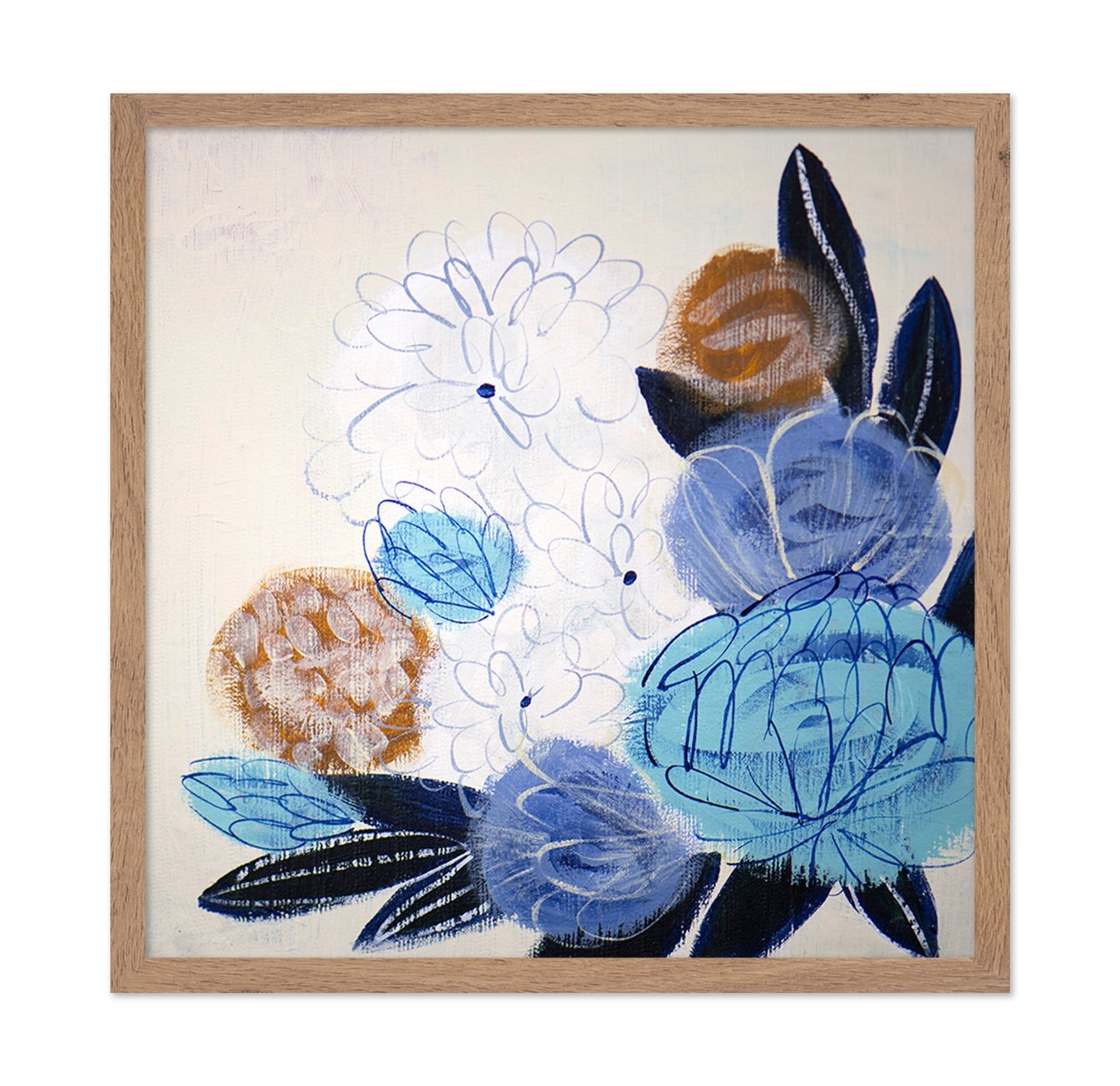 Blue Abstract Florals