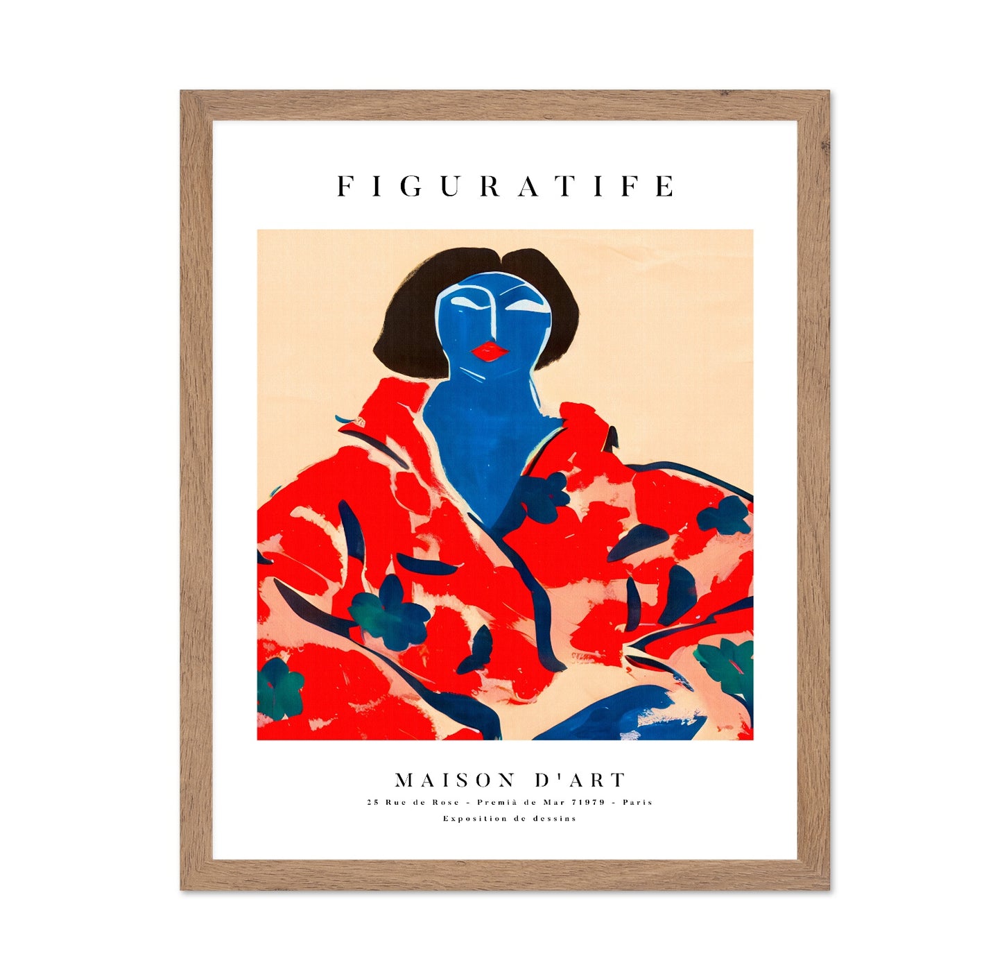 Blue Face Red Kimono