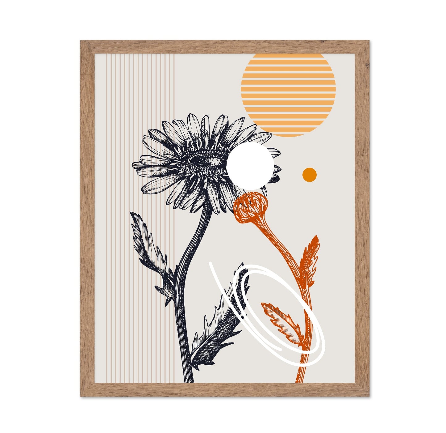 Abstract Daisy Line Art