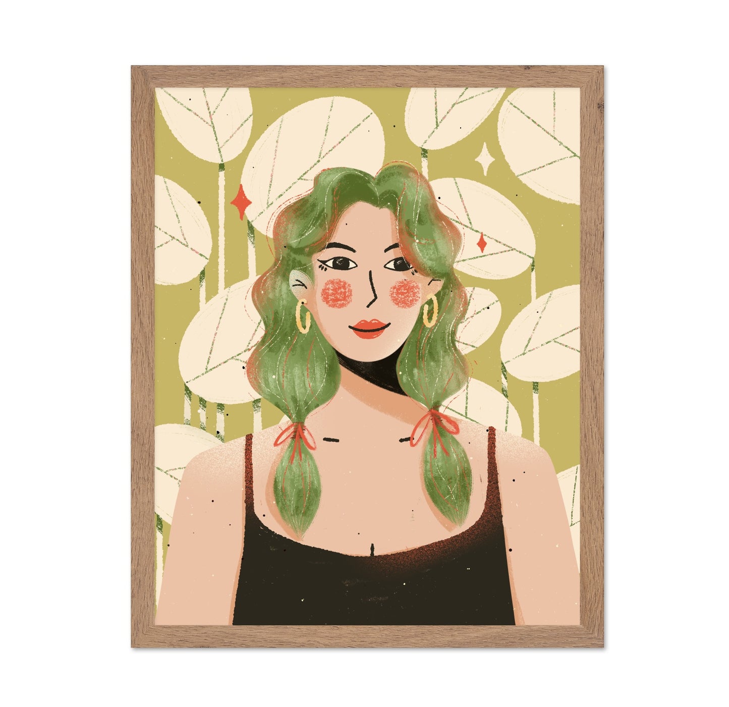 Green Hair Portrait Girl