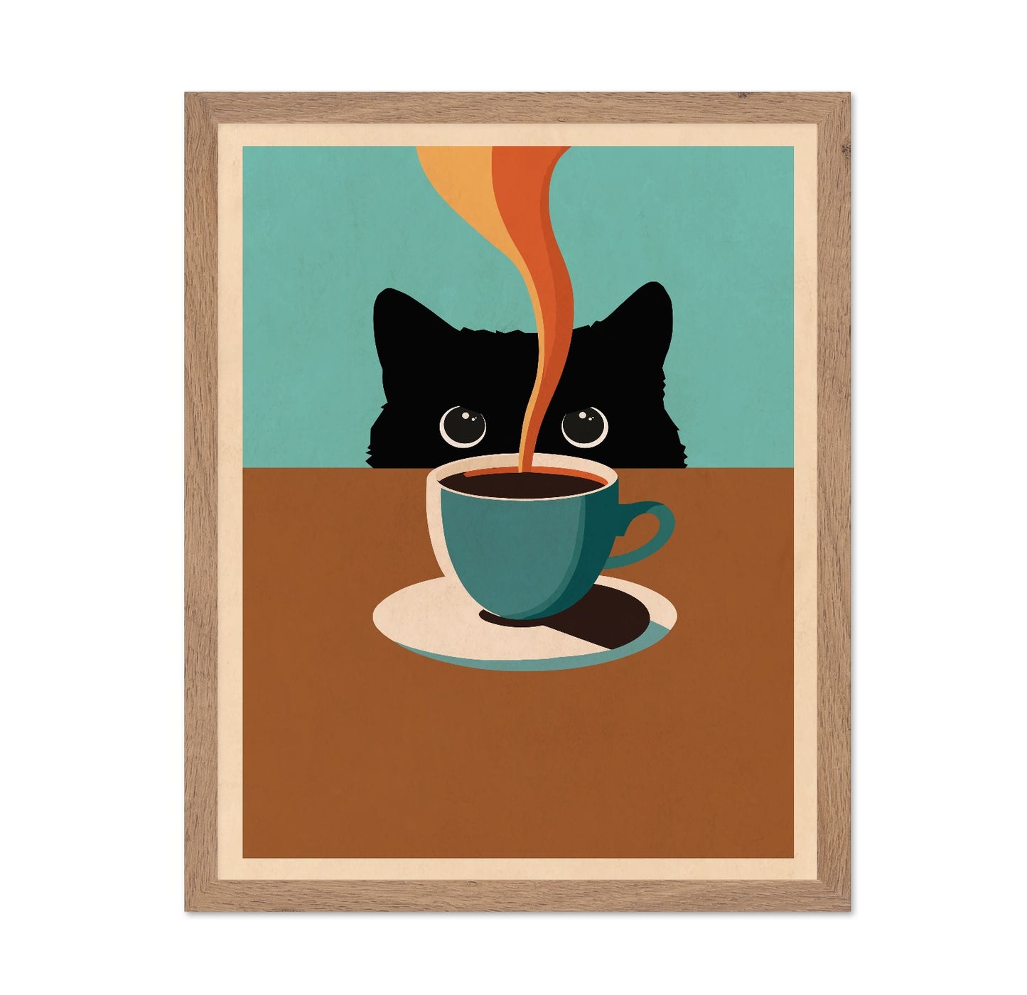 Cat Coffee Peek