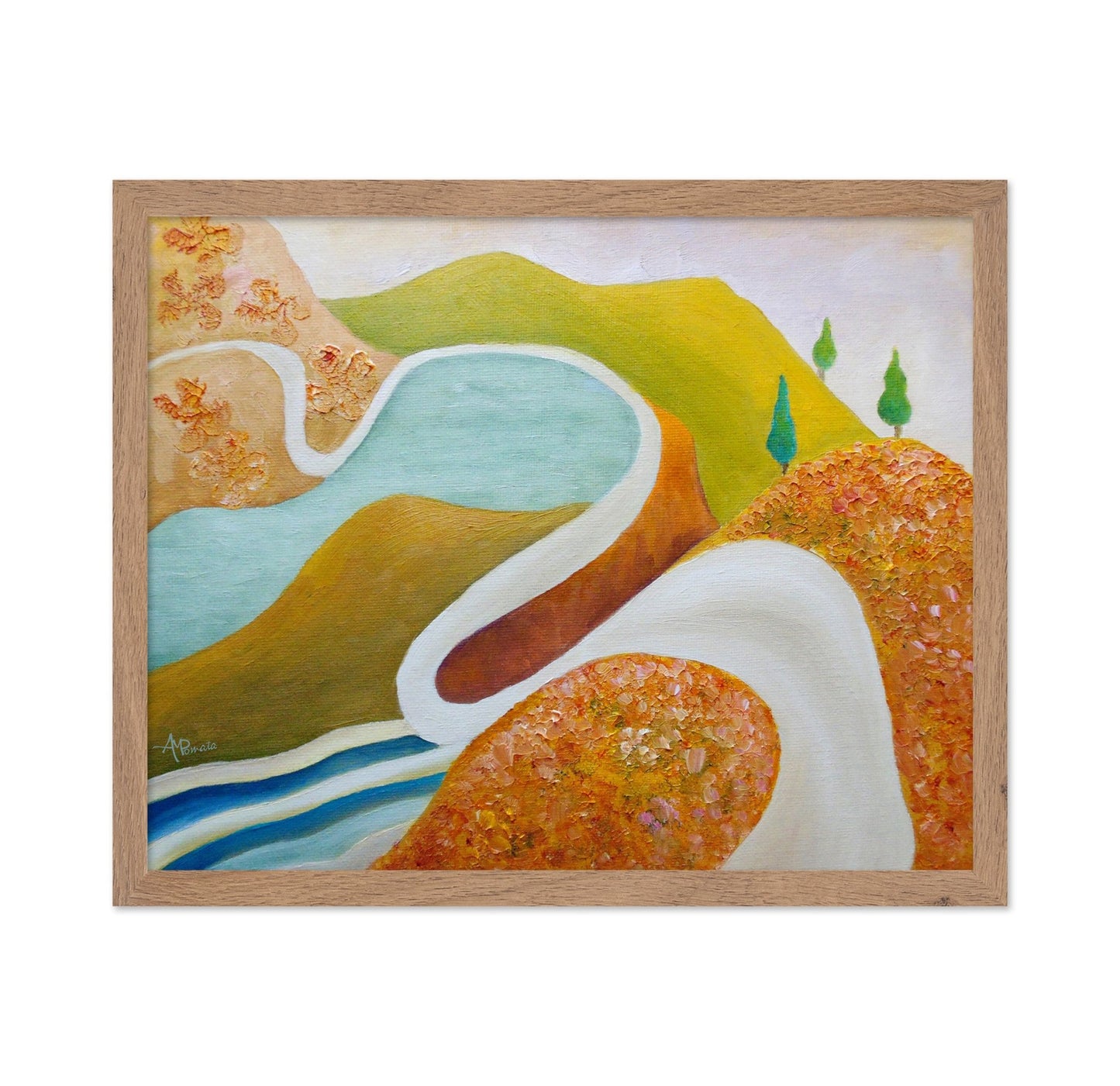 Abstract River Bend Landscape