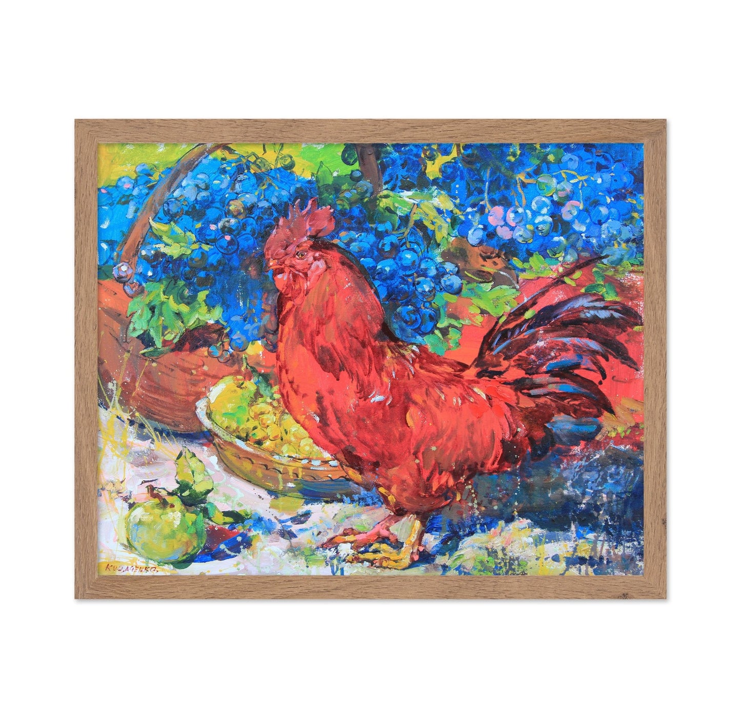 Rooster And Grapes