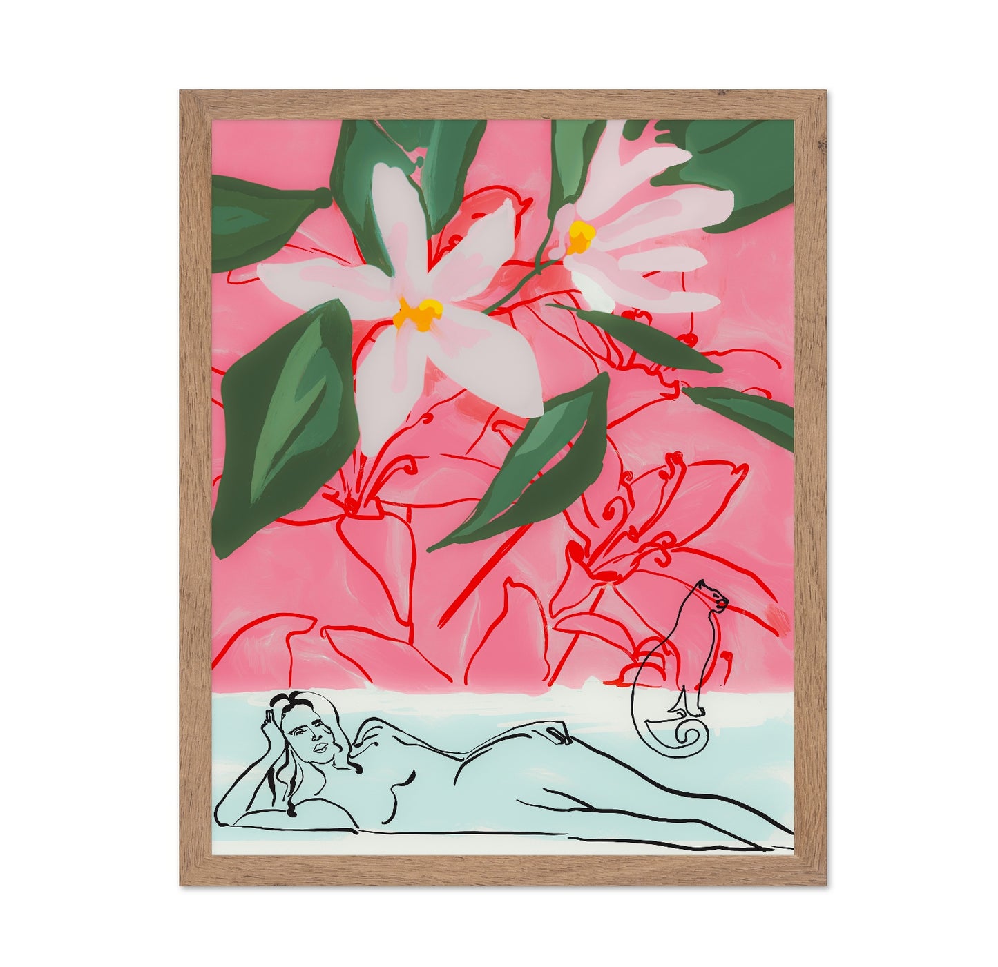 Floral Reclining Woman