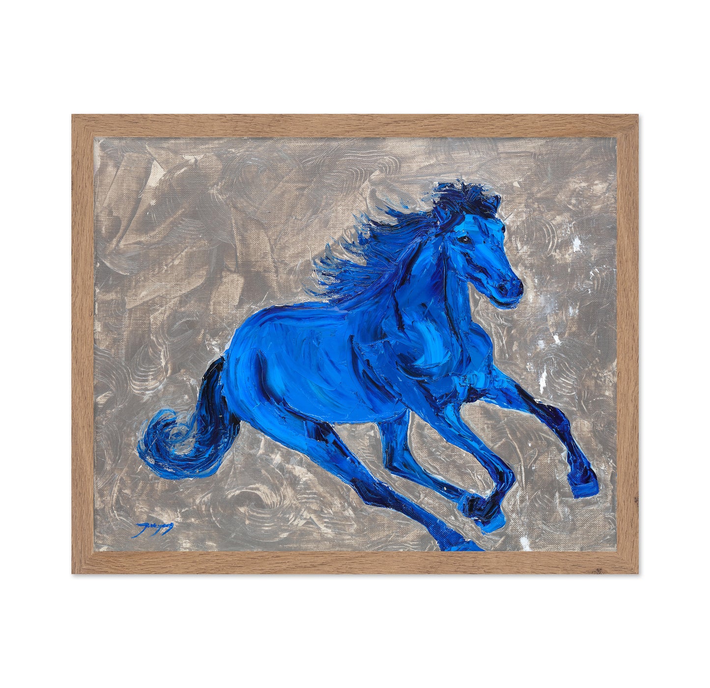 Blue Galloping Horse