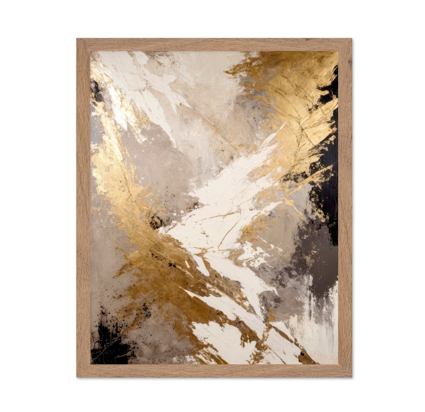 Golden Fracture Abstract