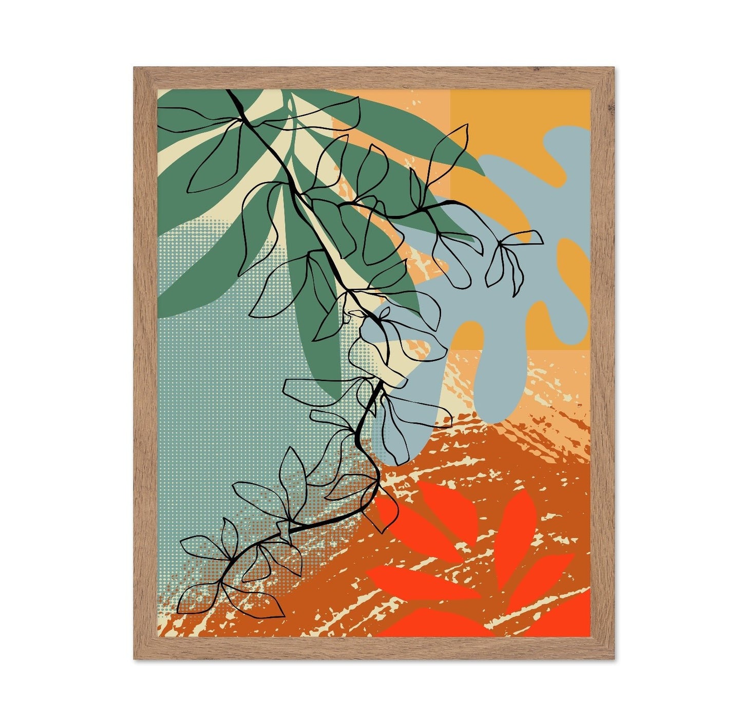 Abstract Leaf Line Art