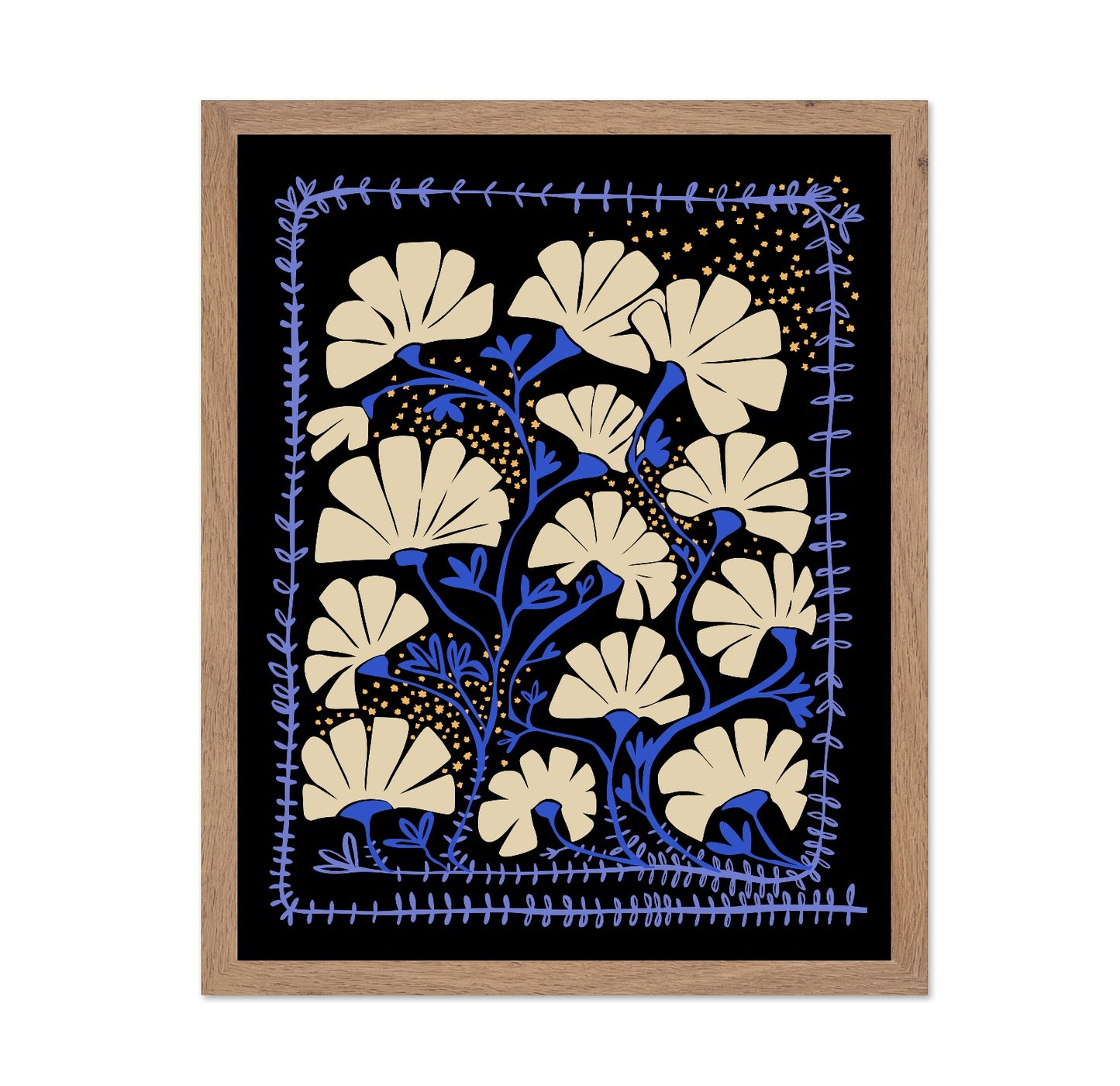 Midnight Floral Folk Art