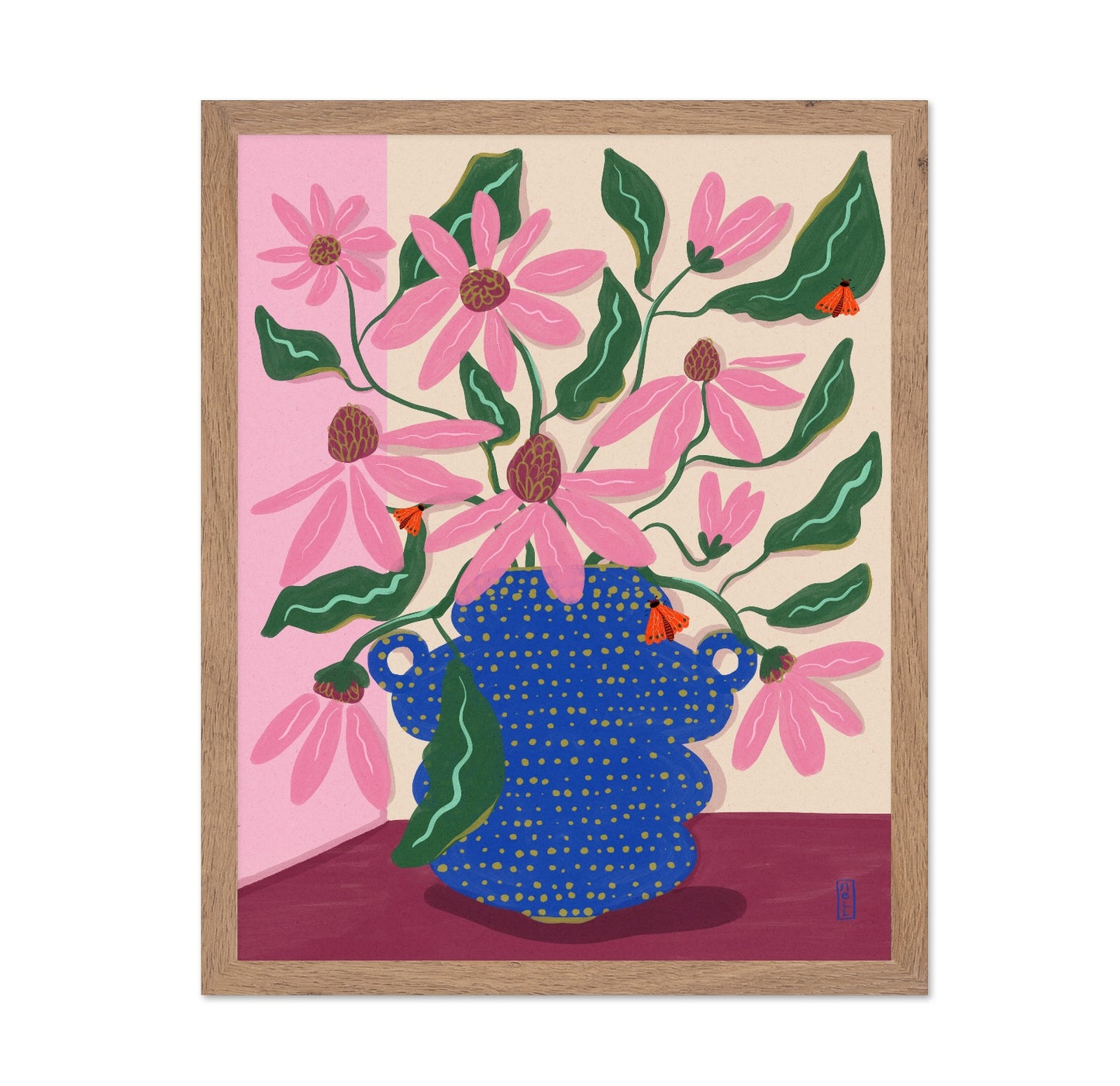 Pink Floral Vase No8