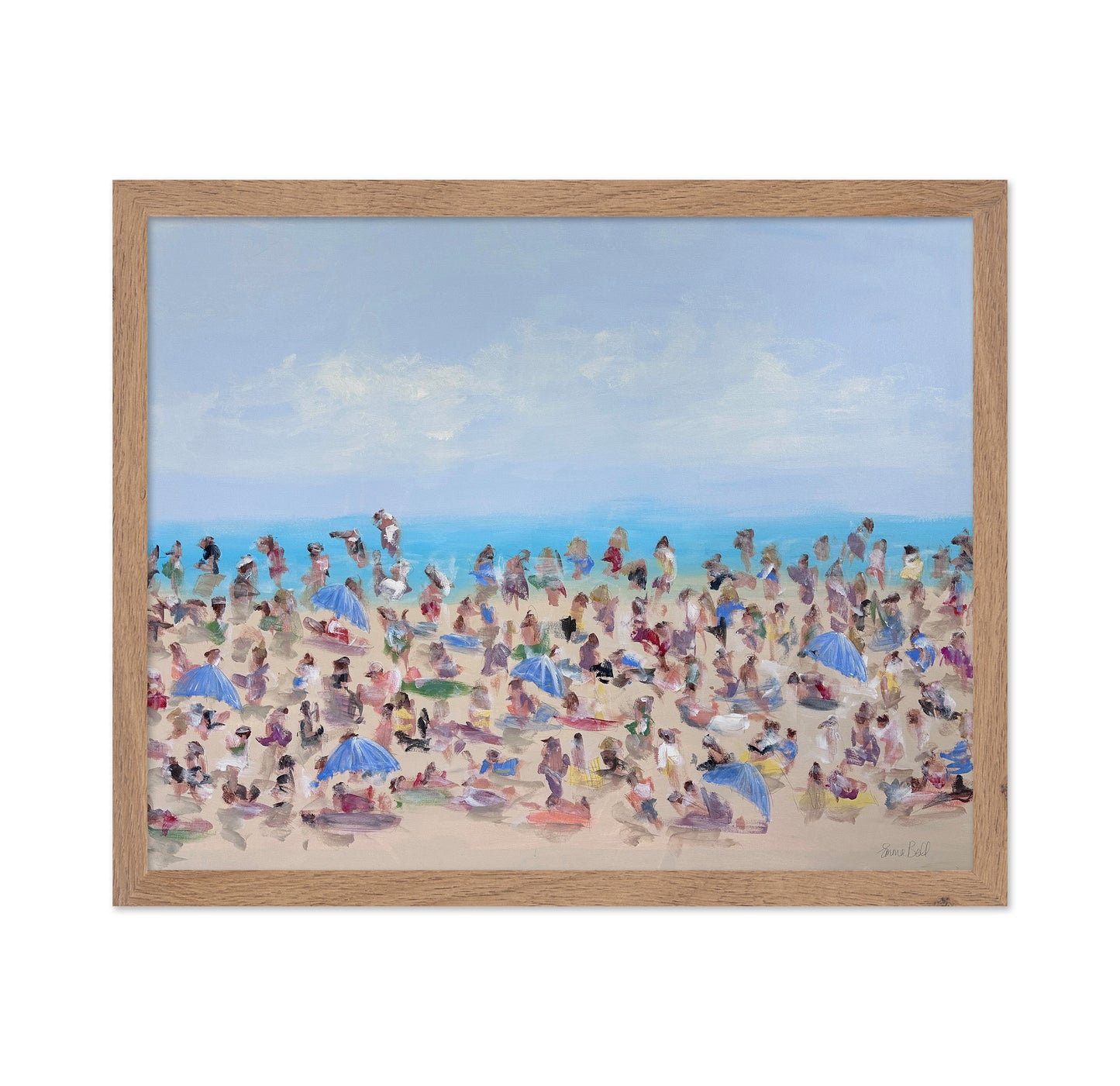 Busy Beach Crowd Scene