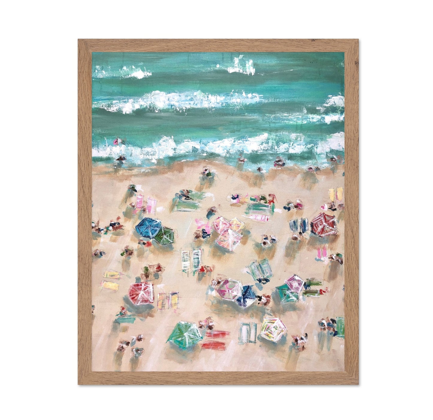 Aerial Beach Umbrella Scene