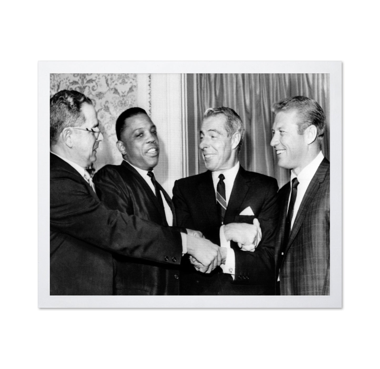 Dominic Dimaggio, Willie Mays, Joe Dimaggio & Mickey Mantle 1964