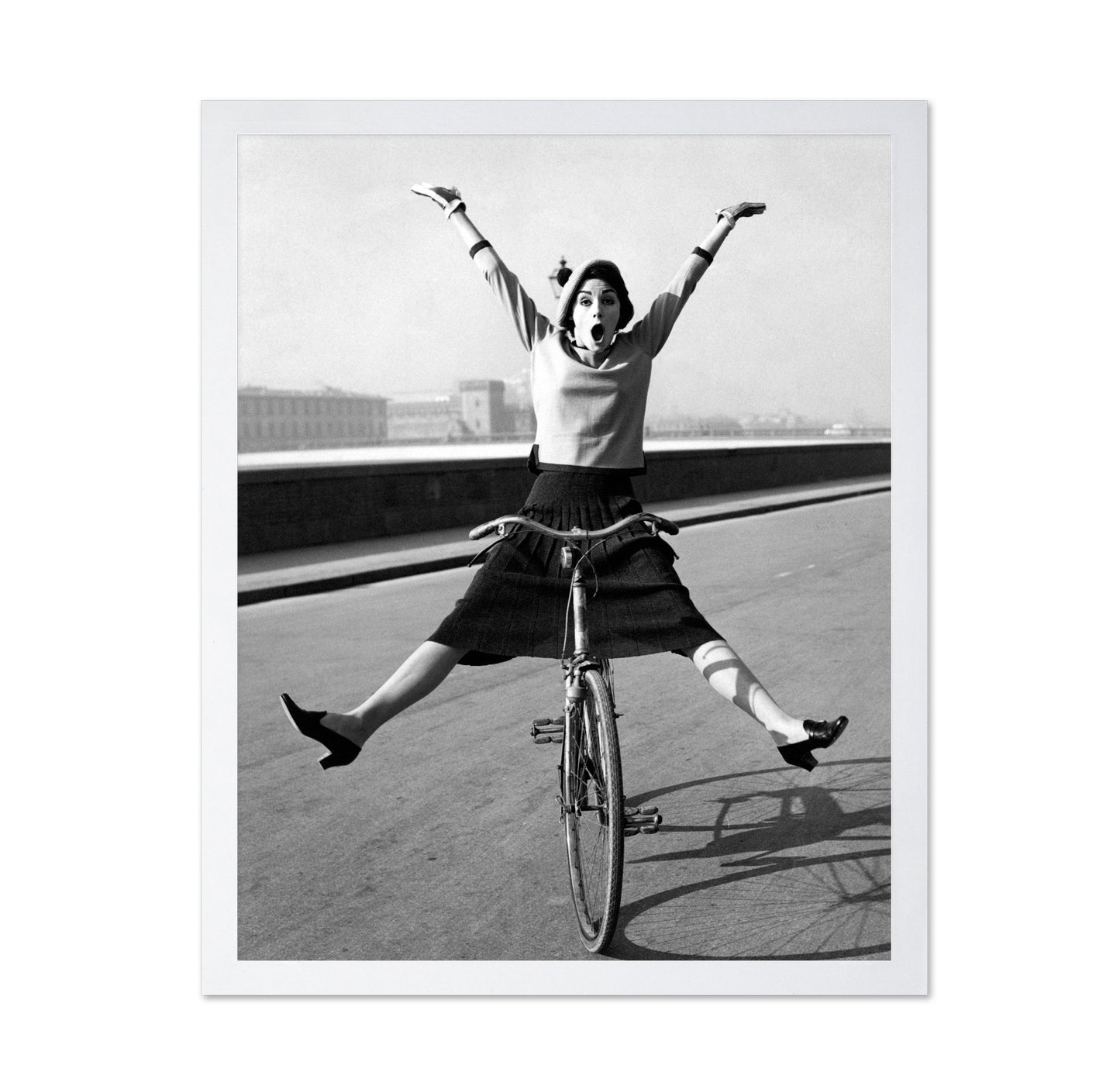 Woman Balancing Bicycle 1960s