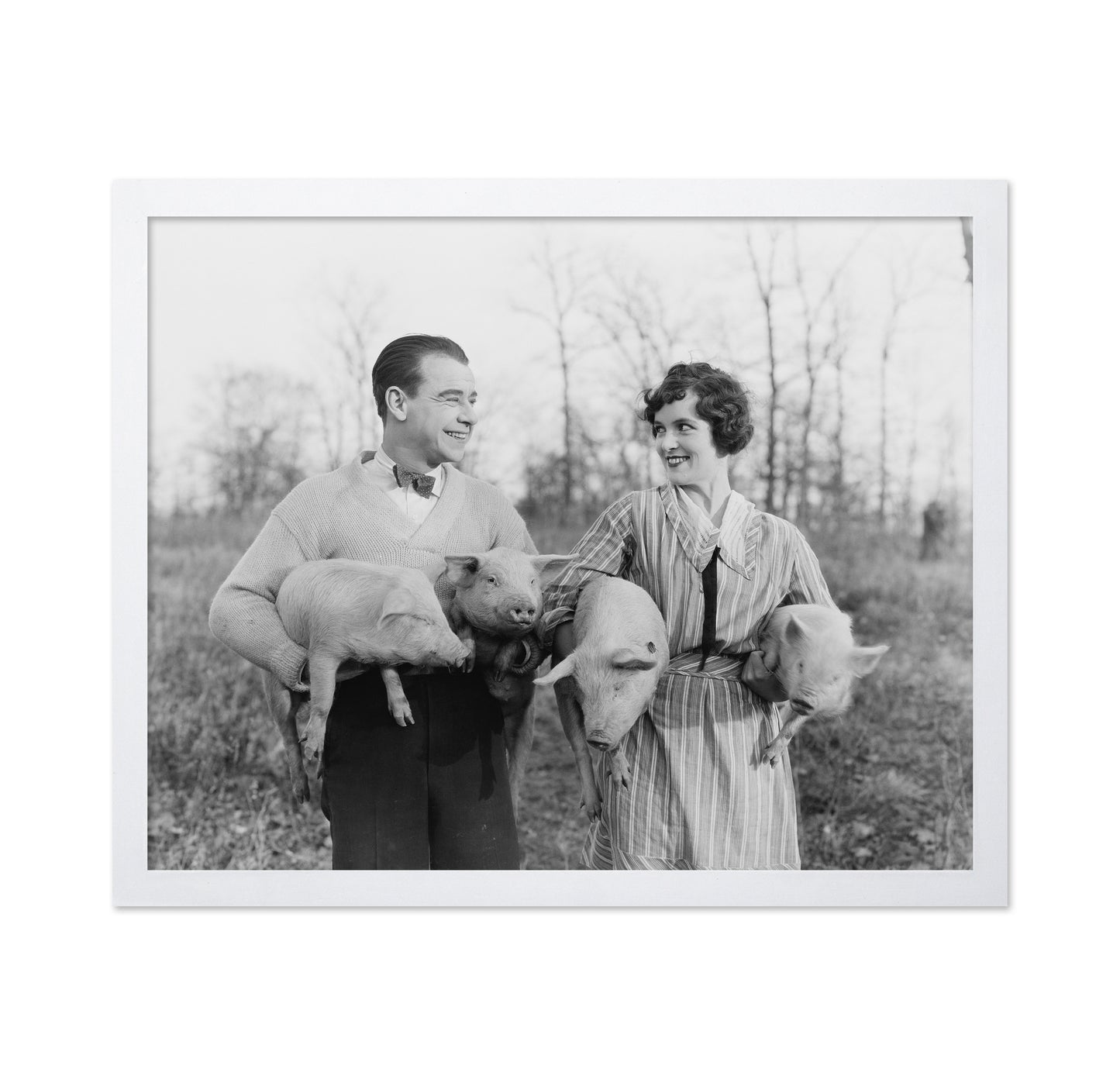 Couple With Piglets 1920s