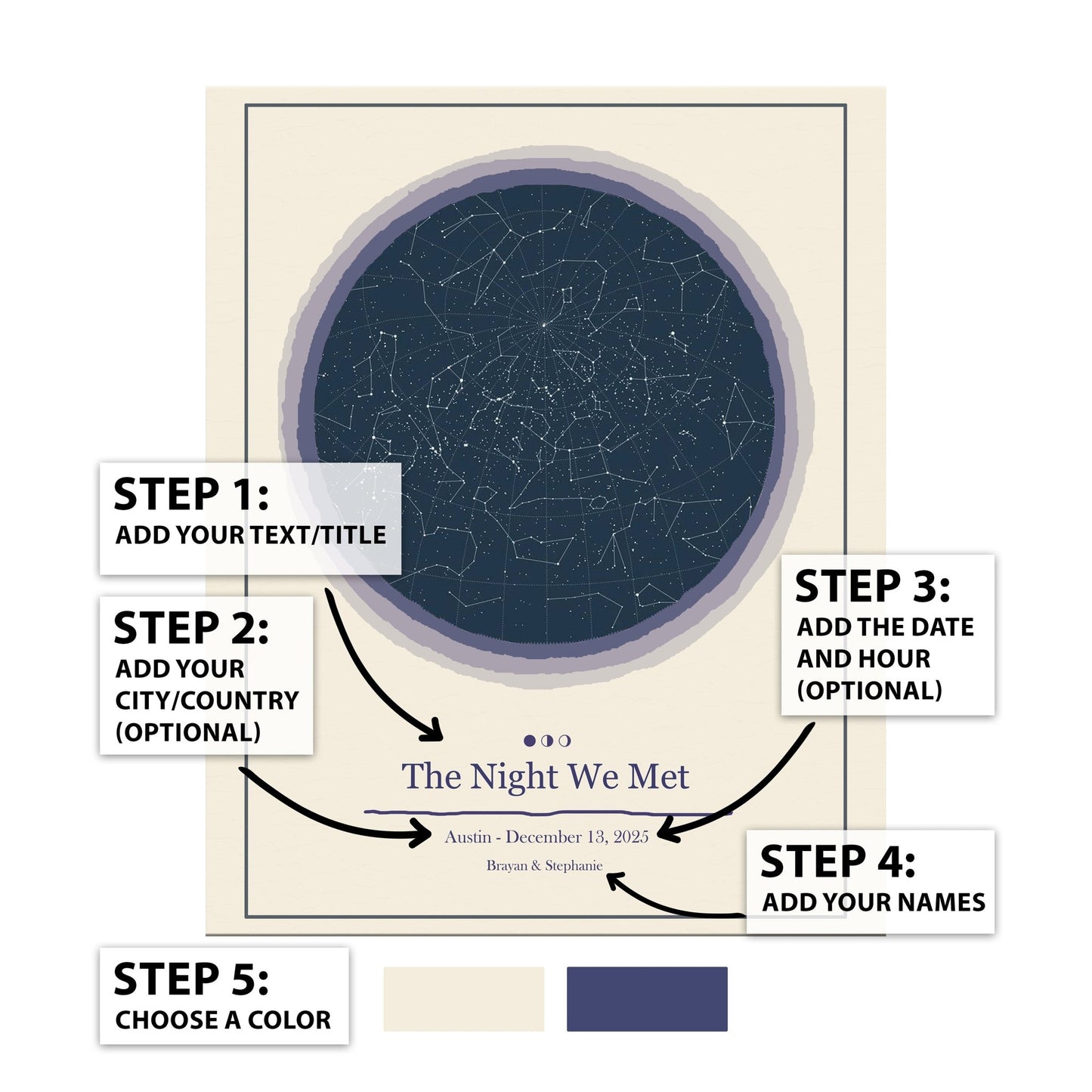 Night Sky Star Map