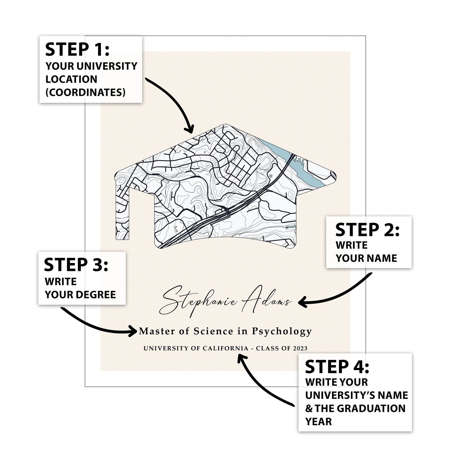 Graduation Cap Map