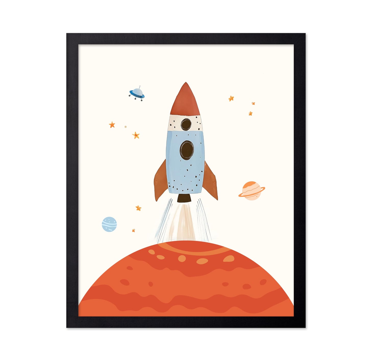 Whimsical Rocket Ship No2