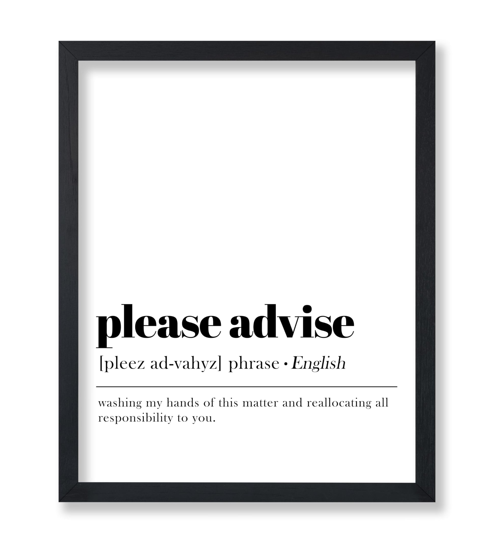 Definition of Please Advise