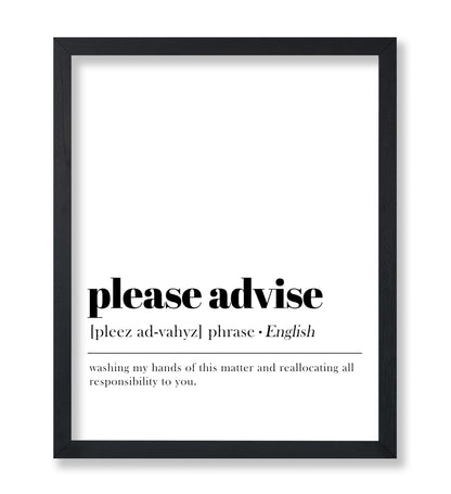 Definition of Please Advise