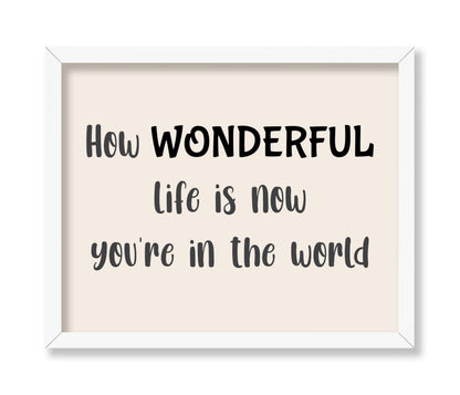 How Wonderful Life Is