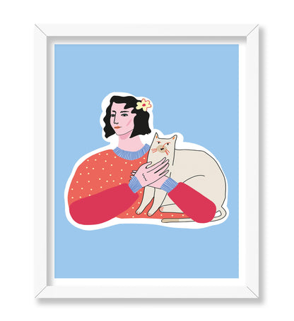 Woman with Cat No1