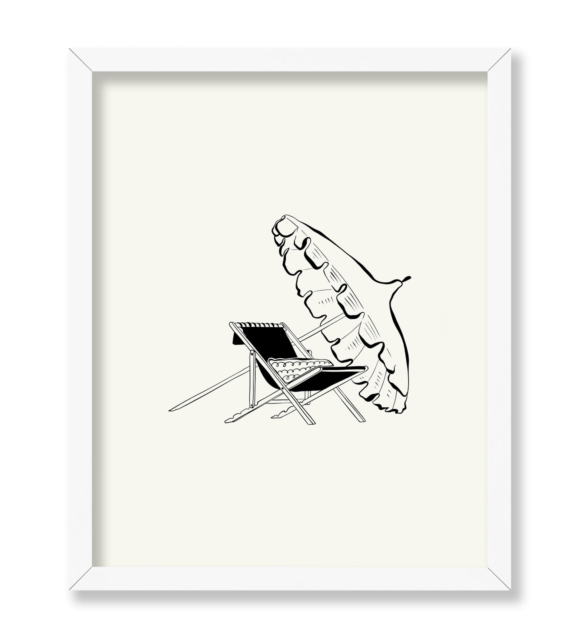 Abstract Beach Chair and Umbrella