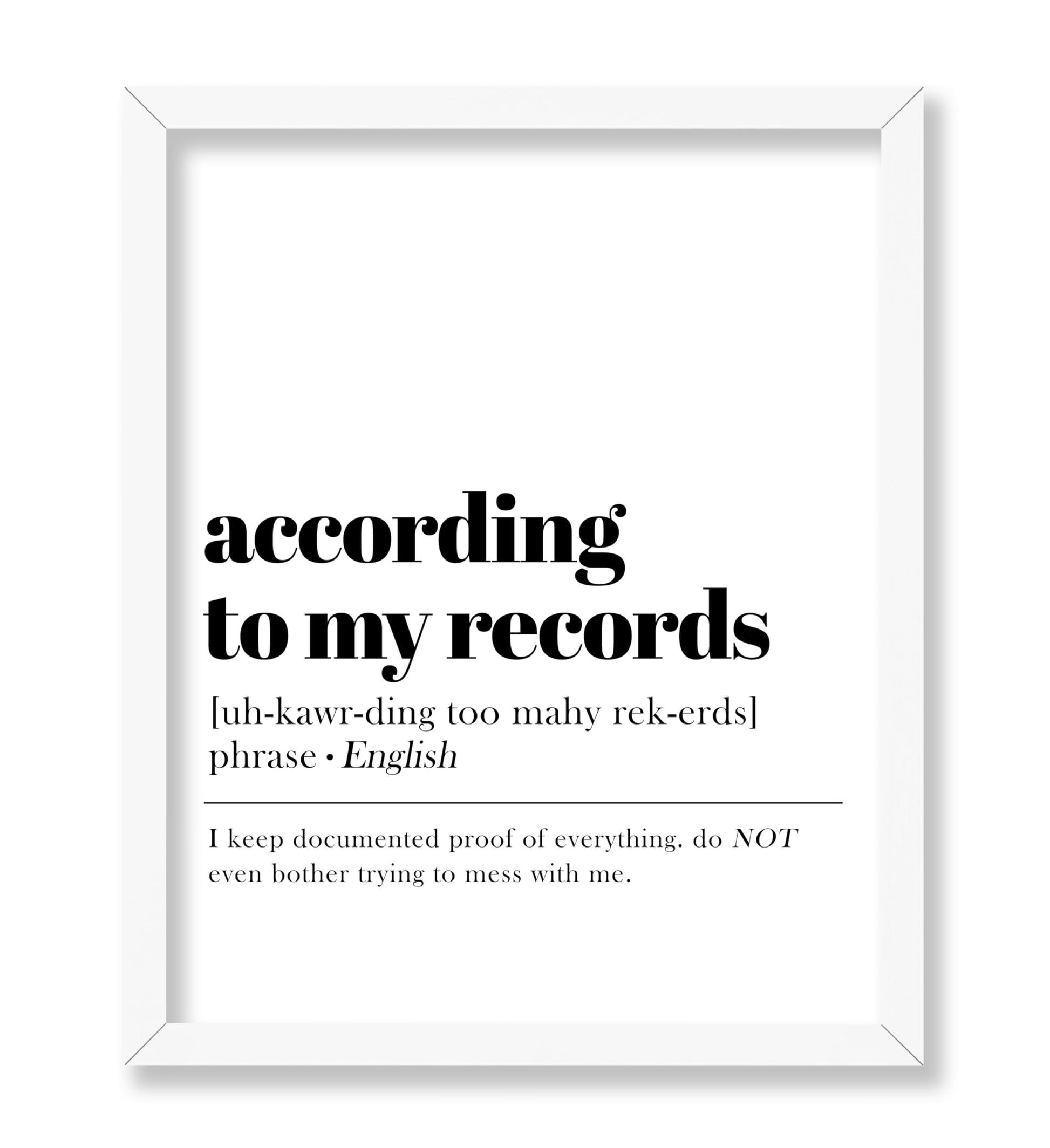 According To My Records