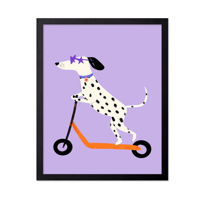 Dalmatian on Scooter