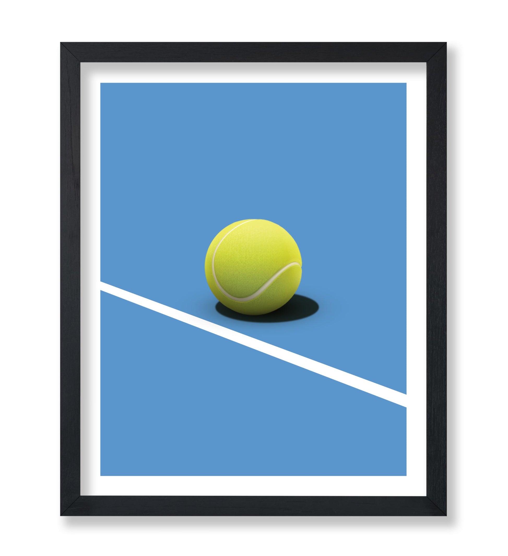 Tennis Ball on Blue Court